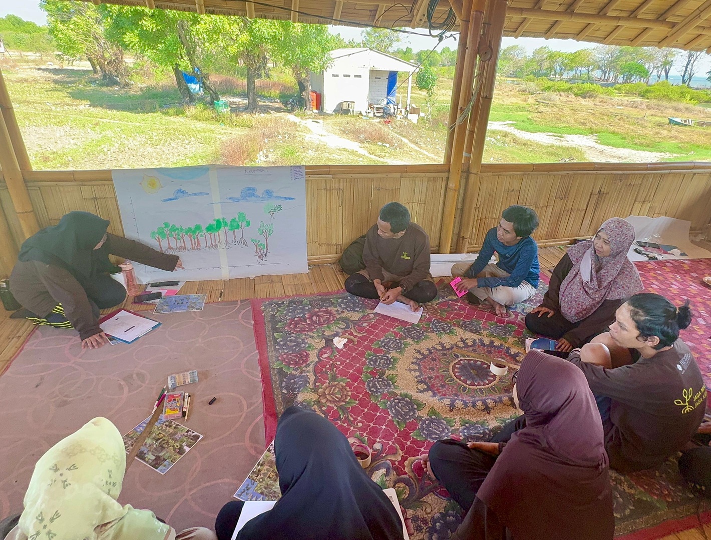 Peserta pelatihan fasilitator rehabilitasi & konservasi mangrove mempresentasikan hasil jelajah mangrove terkait jenis dan zonasi _YKL Indonesia