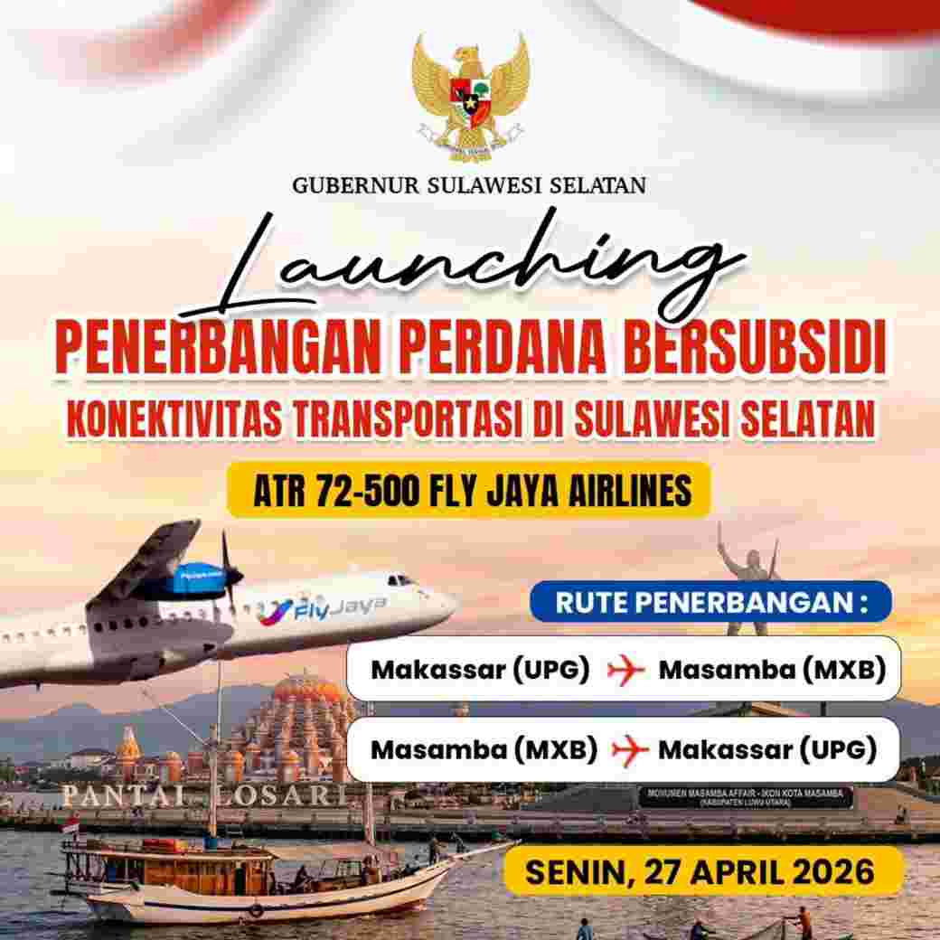 Penerbangan ATR Perdana Warnai HUT ke-27 Luwu Utara, Kemiskinan Turun Signifikan